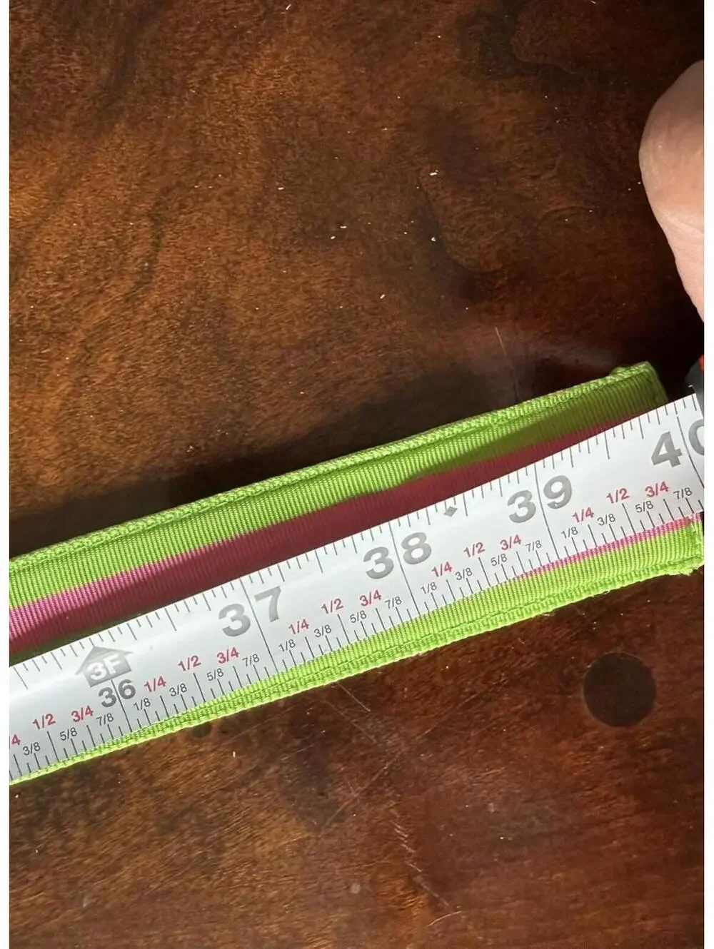 J.Crew Neon Green and Pink Striped Webbing Belt with Double Ring Closure - Picture 5 of 5